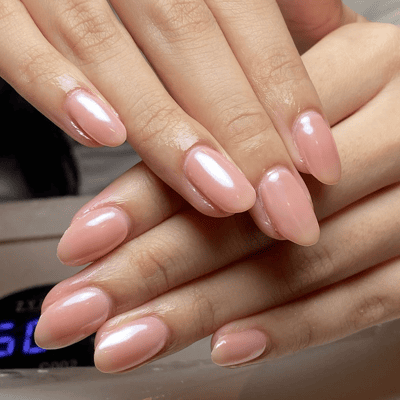 Basic color + glazed - Petite Girl Nails