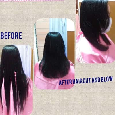 Gunting rambut dan blow  - Asih Aseh