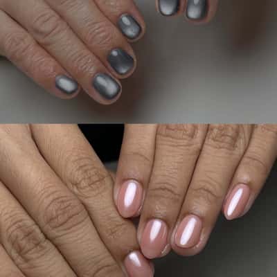 Manicure + Cat eye / Chrome nails - vanetta halim